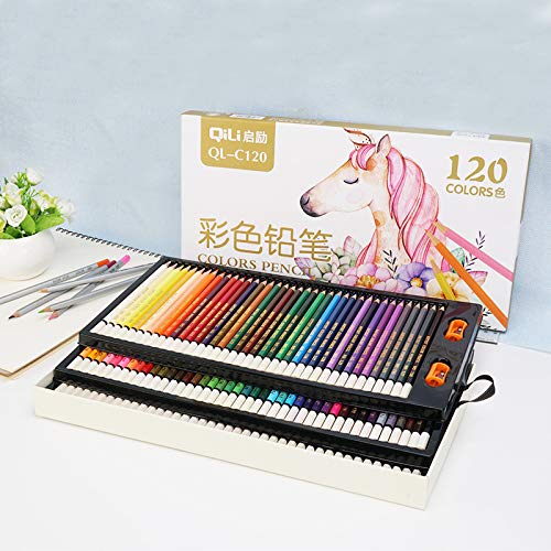 Amazon.co.jp: QiLi QL-C120120色木材色鉛筆アーティスト絵画